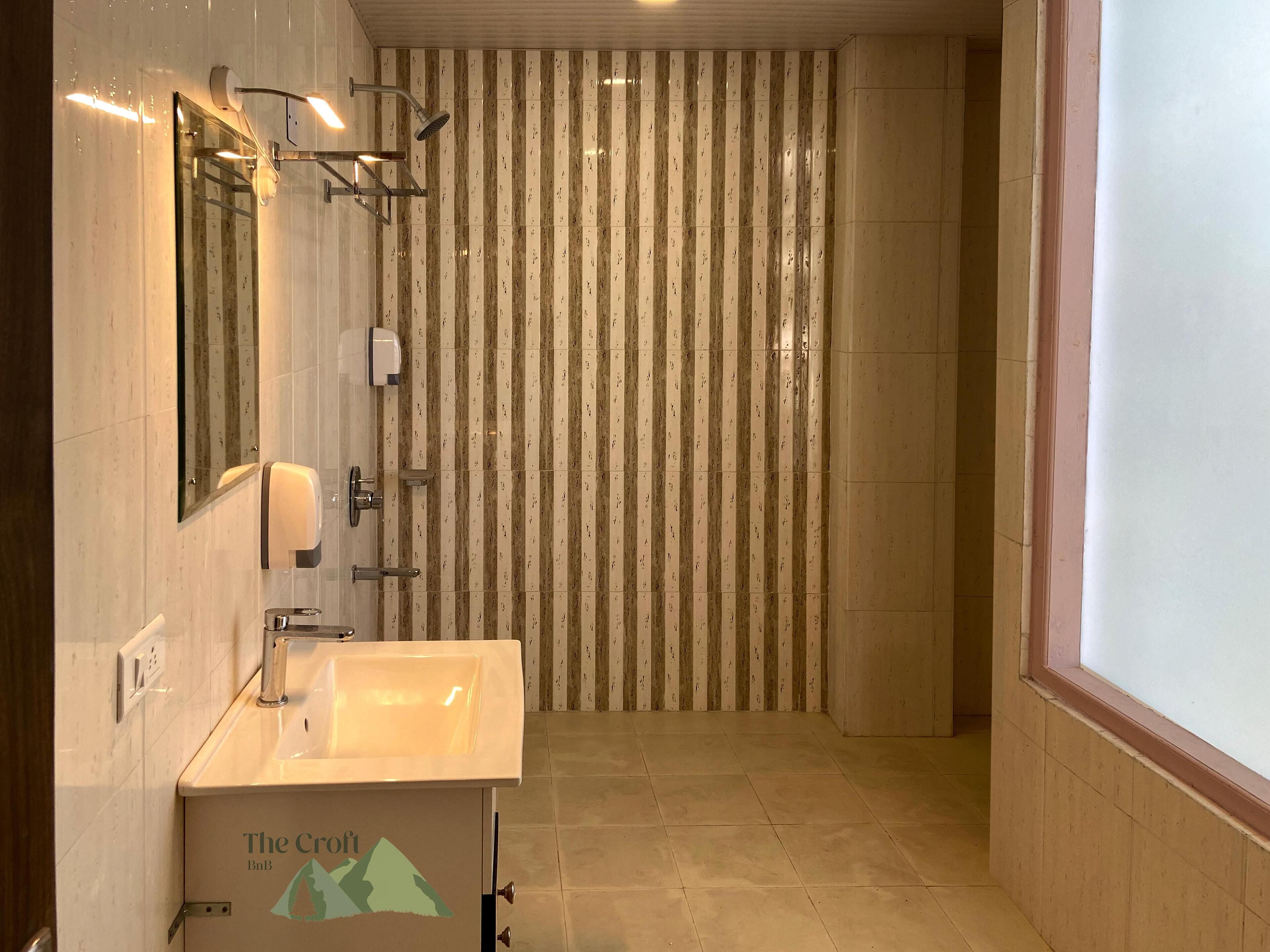 Douche, serviettes fournies