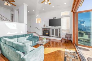 TV, fireplace, offices - Ocean View 4 Bedroom Home (Carlsbad)