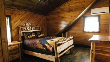 Een strijkplank/strijkijzer, beddengoed