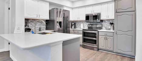Microwave, oven, stovetop, dishwasher