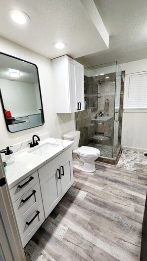 Comfort Room | Bathroom | Shower, towels, soap, shampoo