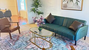 Smart TV, fireplace, foosball, table tennis