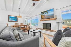 Télévision, cheminée