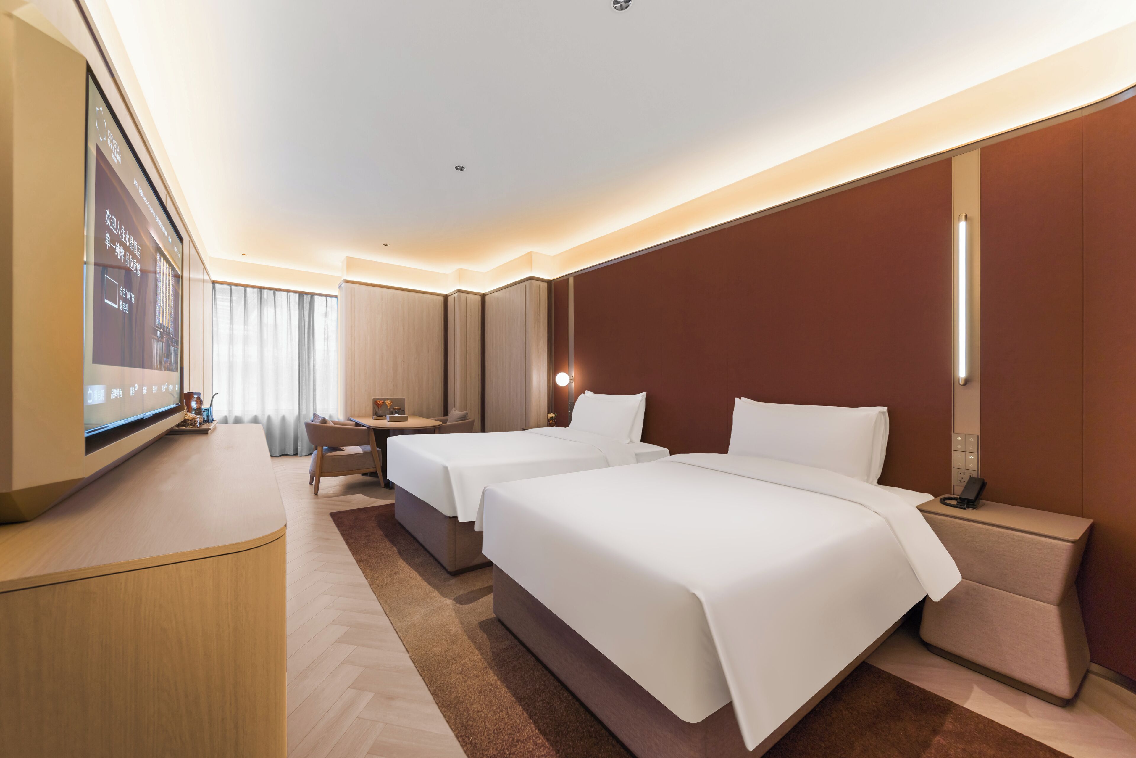 Deluxe Twin Room, City View | Desk, laptop workspace, blackout drapes, soundproofing