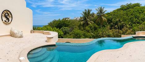 2 outdoor pools, open 8:00 AM to 8:00 PM, pool umbrellas
