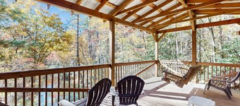 Dog-friendly home with serene views, outdoor hot tub, deck, and fire pit