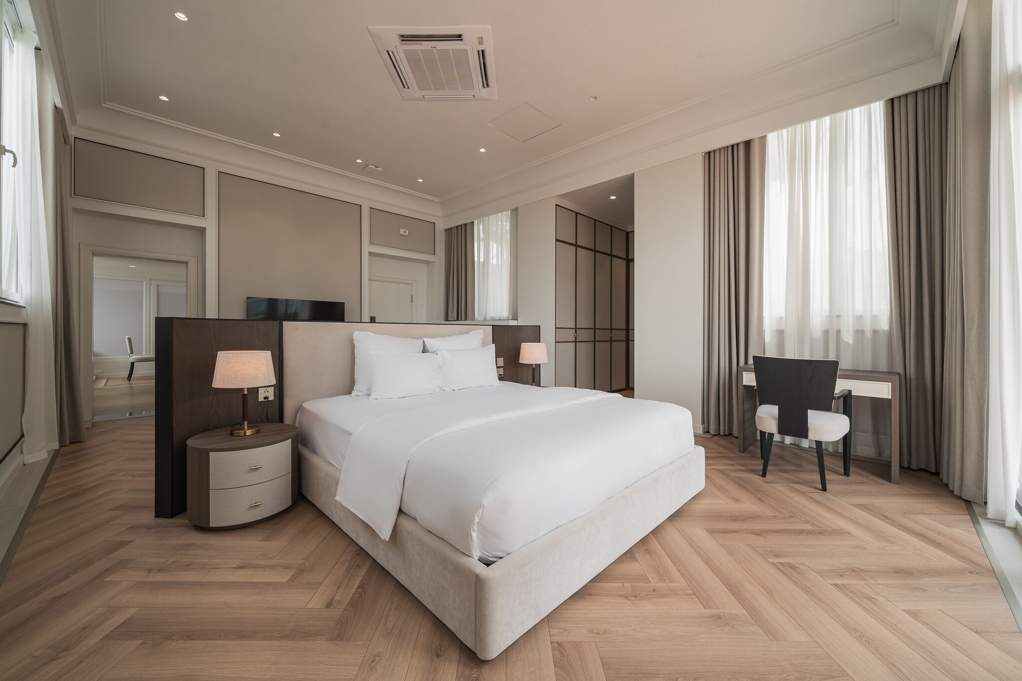 Căn hộ Premier, 1 phòng ngủ, sân hiên, quang cảnh thành phố | Bộ đồ giường cao cấp, chăn bông, nệm cao su hoạt tính (memory foam) 