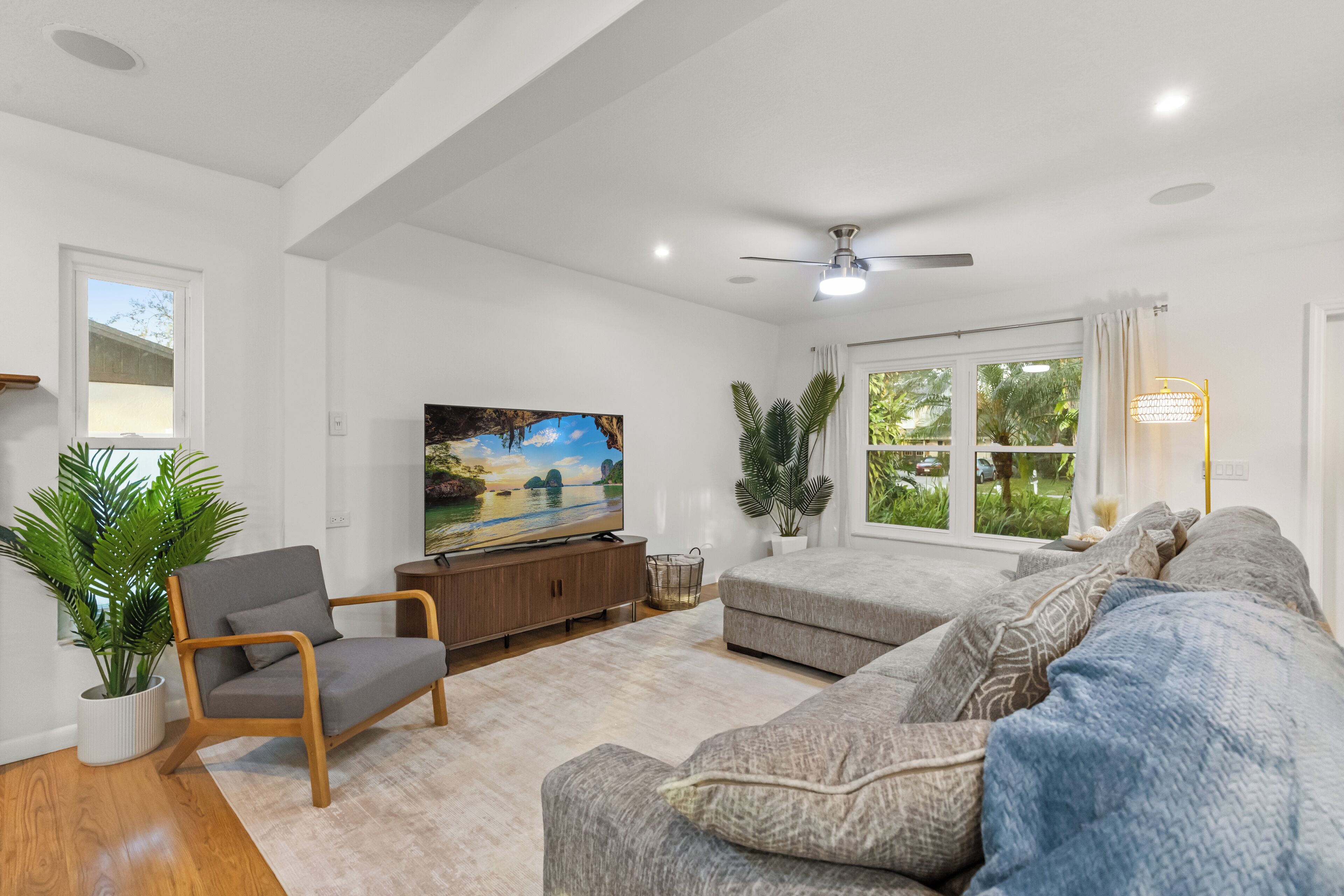 Smart TV, fireplace