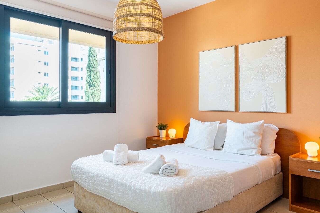 Apartamento, 1 cama de casal, cozinha, vista para a cidade | Roupas de cama de algodão egípcio, roupas de cama premium