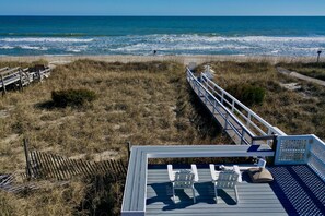 Property grounds - Oceanfront 4BR Home w/ Private Pool, Decks, Beach Walkway, Stunning Views, New to Rental Market (Kure Beach)