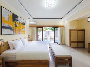 Familienvilla, 2 Schlafzimmer, eigener Pool | Kostenloses WLAN, Bettwäsche