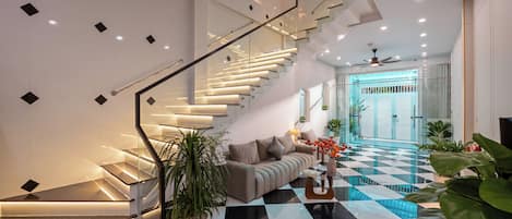 Stadtwohnung, 5 Schlafzimmer, Gartenblick | Wohnbereich