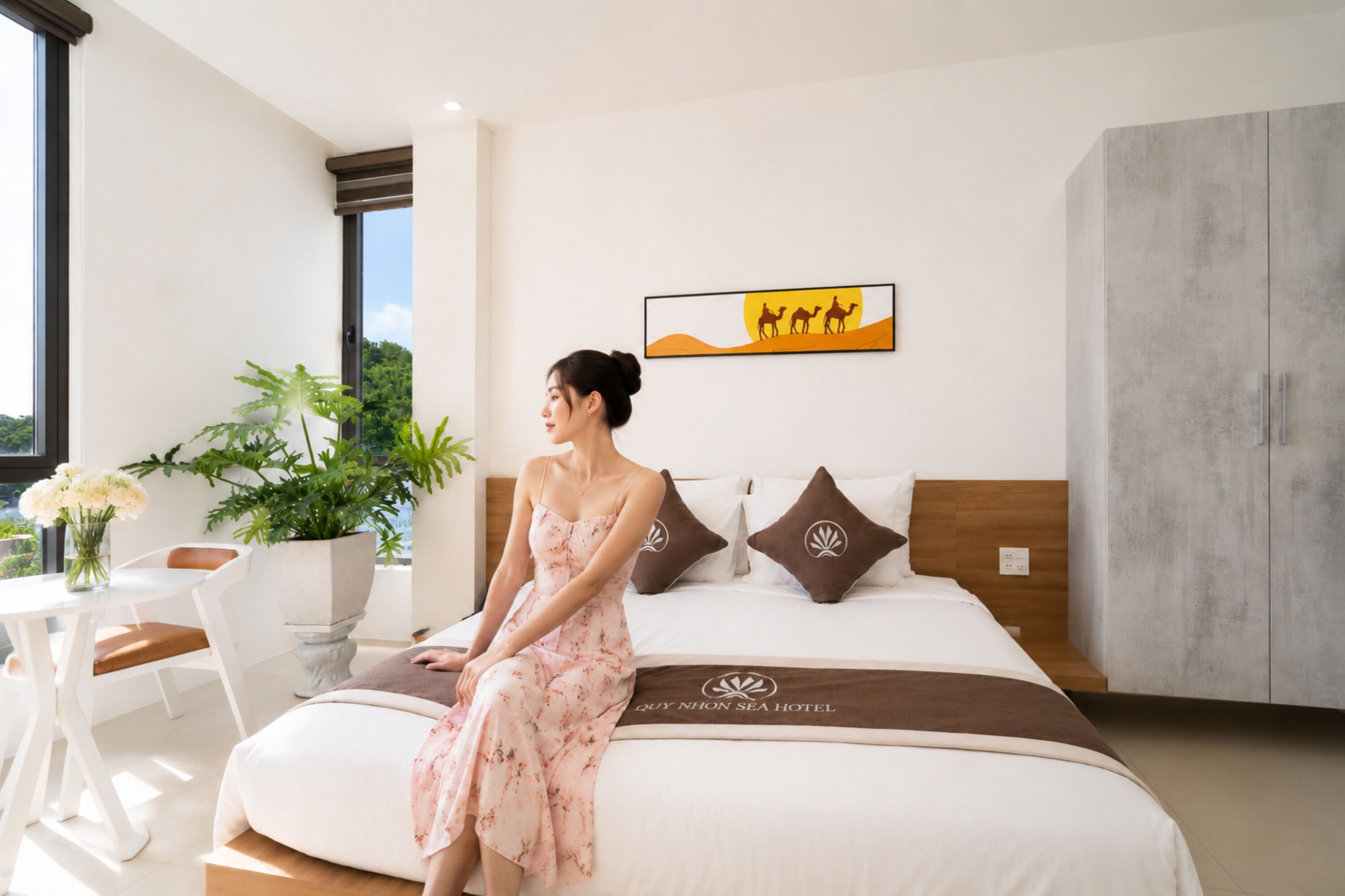Ropa de cama de alta calidad, minibar, muebles diferentes y wifi gratis 