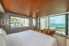 Penthouselejlighed - 1 kingsize-seng med sovesofa - privat pool (Hot Tub) | Udsigt fra værelset
