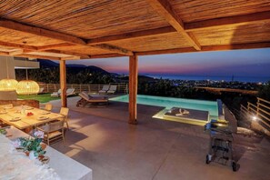 Outdoor dining - Malia Vista Villa - Private Pool,Panoramic Seaview (Malia)