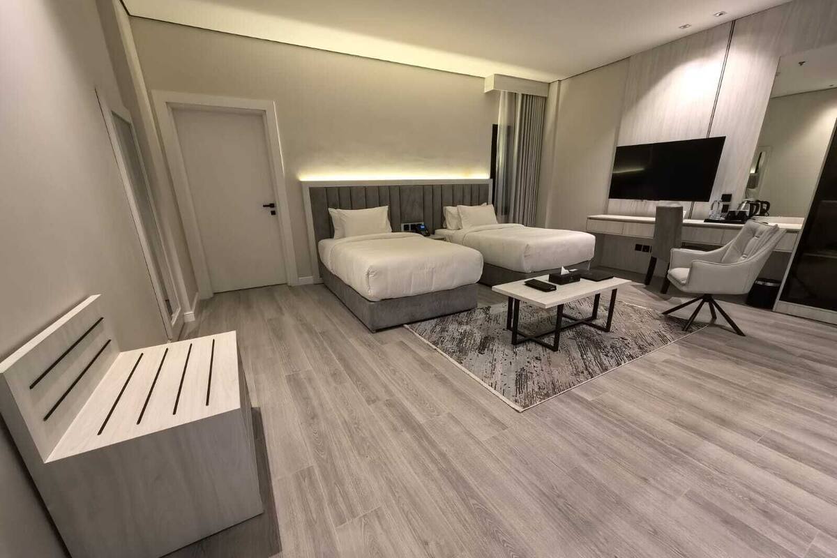 Egyptian cotton sheets, premium bedding, memory-foam beds, minibar