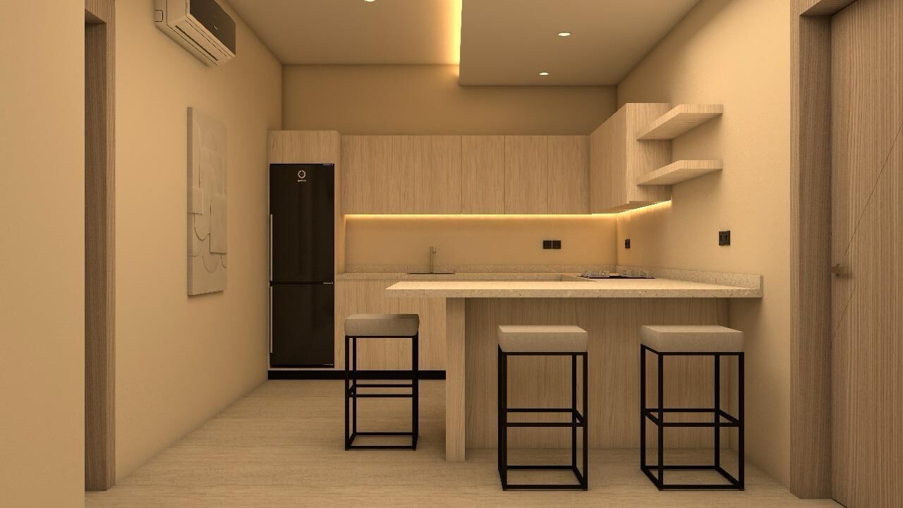 Mini-fridge, microwave, stovetop, electric kettle