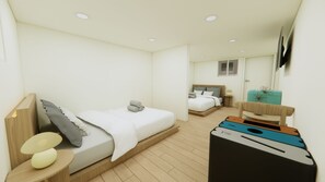 Royal vierpersoonskamer, bubbelbad, uitzicht op de stad | Individueel gedecoreerd, gratis wifi, beddengoed