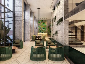 Área de estar no saguão