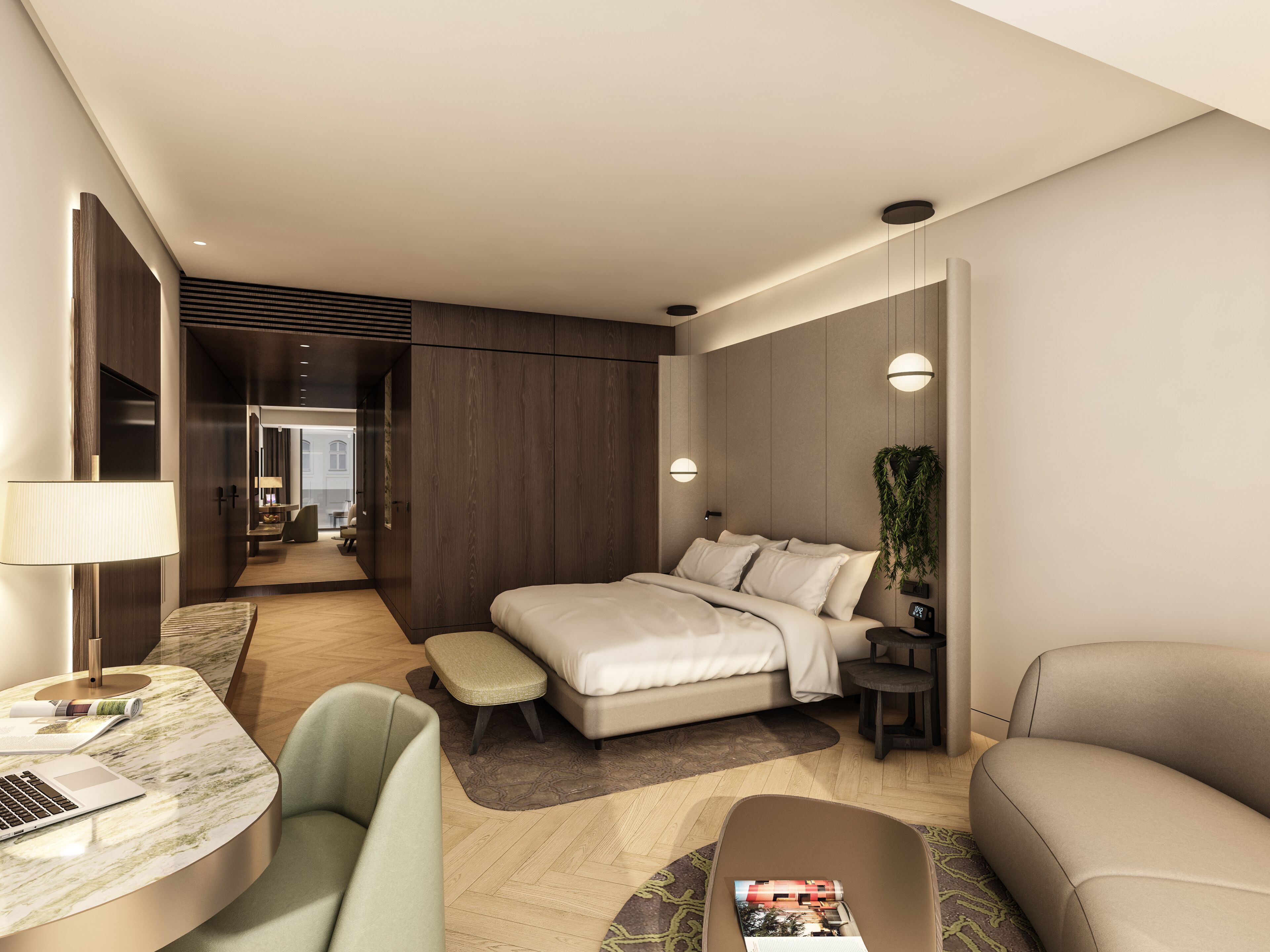 Bettwäsche aus ägyptischer Baumwolle, hochwertige Bettwaren, Minibar