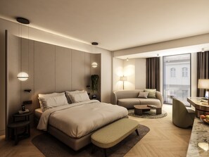 Sengetøy i egyptisk bomull, sengetøy av topp kvalitet og minibar