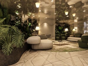 Área de estar no saguão