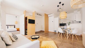 Leilighet – superior, byutsikt | Oppholdsområde
