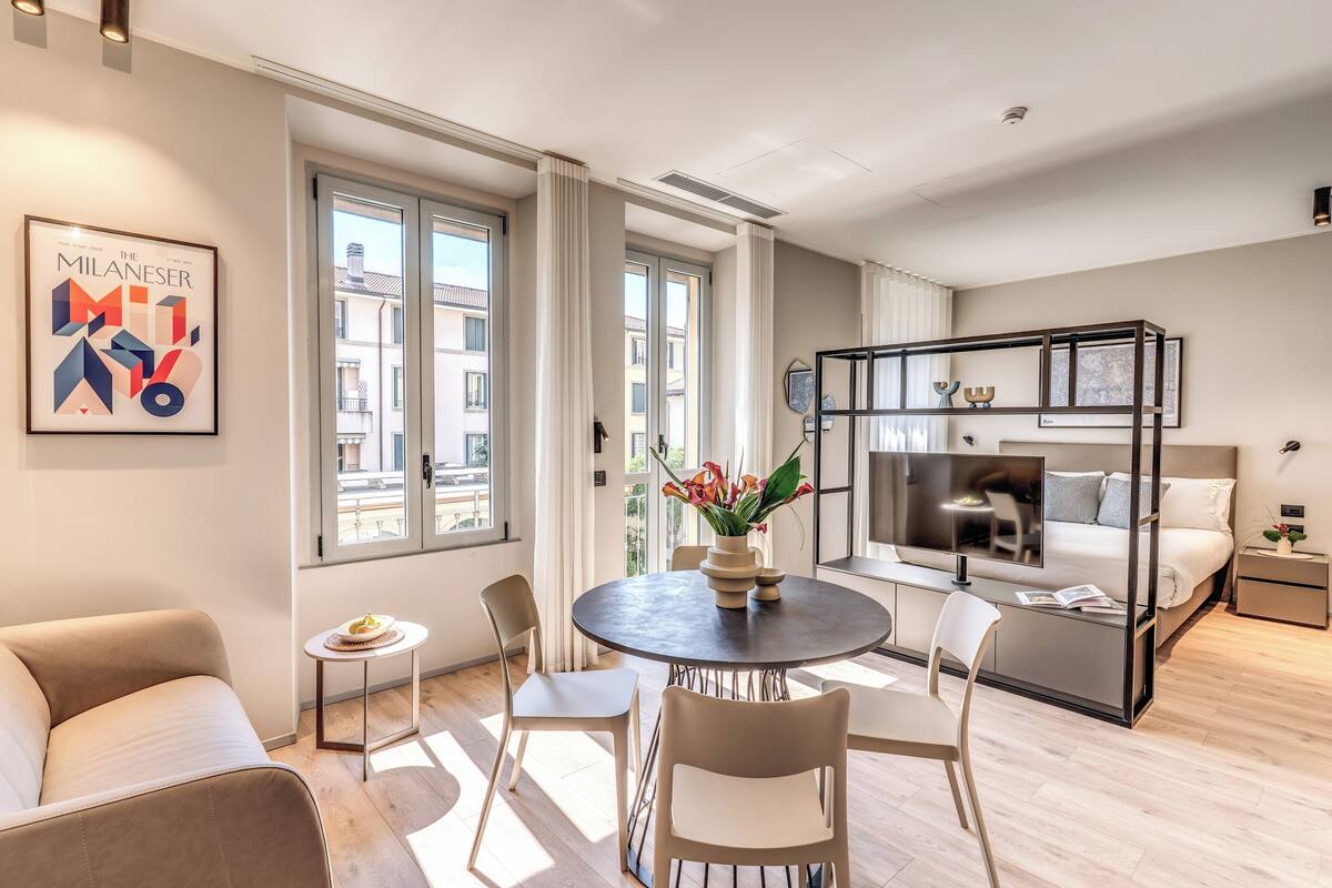 Studio (0 Bedroom) | Laptopgeeigneter Arbeitsplatz, Bügeleisen/Bügelbrett, Bettwäsche