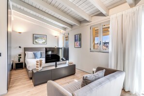 Apartment | 1 Schlafzimmer, laptopgeeigneter Arbeitsplatz, Bügeleisen/Bügelbrett