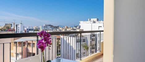 Appartement, 1 lit double et 1 canapé-lit, cuisine, vue ville | Vue depuis le balcon