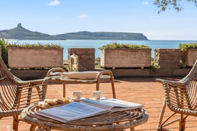 Overlooking the incredible beauty of the San Giovanni di Sinis coast, Villa Maestrale is an exclusive residence designed for those seeking privacy, comfort, and a breathtaking sea view.The spacious and bright villa comprises four bedrooms, one of which i