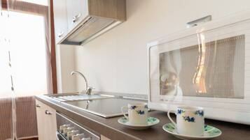 Fridge, microwave, toaster