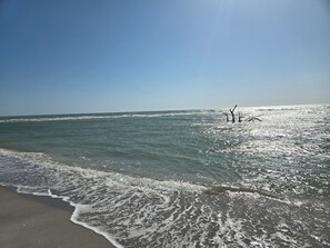 Beach nearby, sun loungers