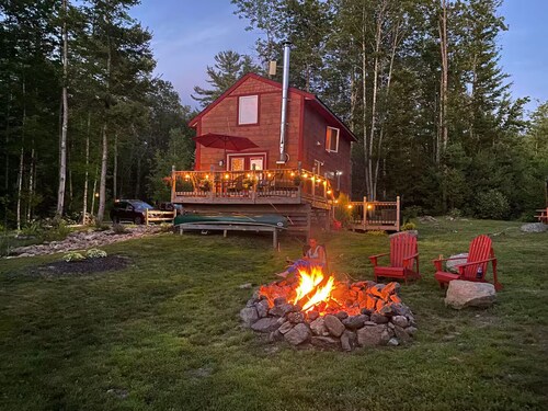 The Birches Cabin, at home in the woods!