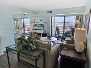 Living area - Oceanfront 2 Bedroom Condo with Pool Steps from the Atlantic Ocean! 9400 #1302 (Ocean City)