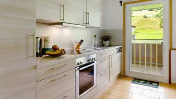 Kühlschrank, Mikrowelle, Herdplatte, Geschirrspüler