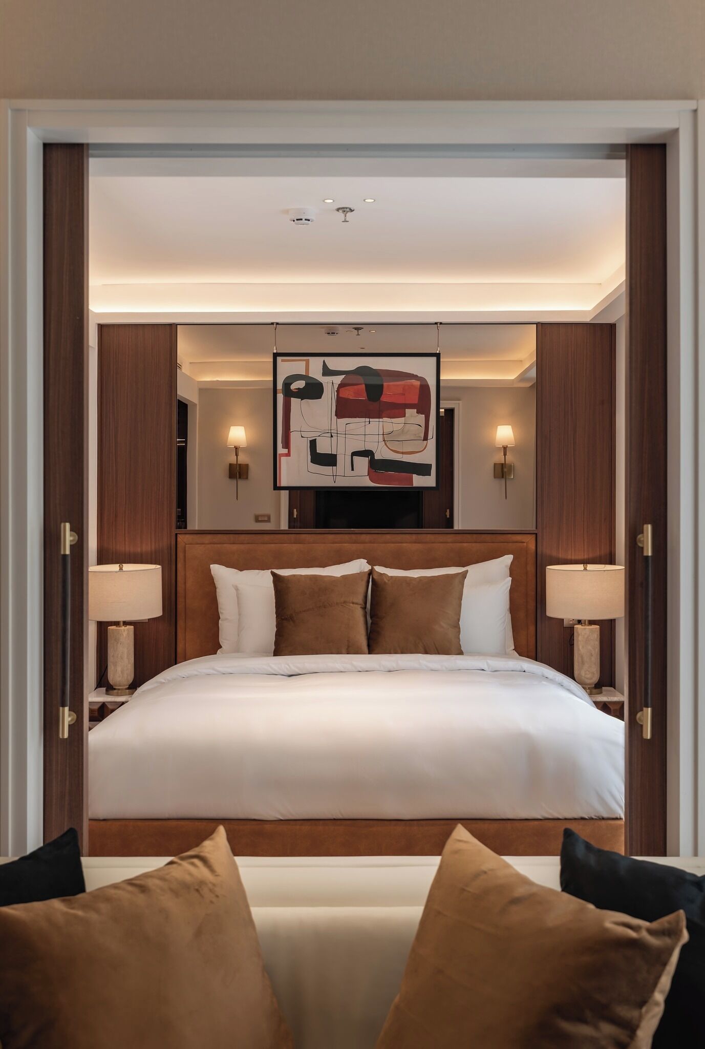 Frette Italian sheets, premium bedding, down duvets, memory-foam beds