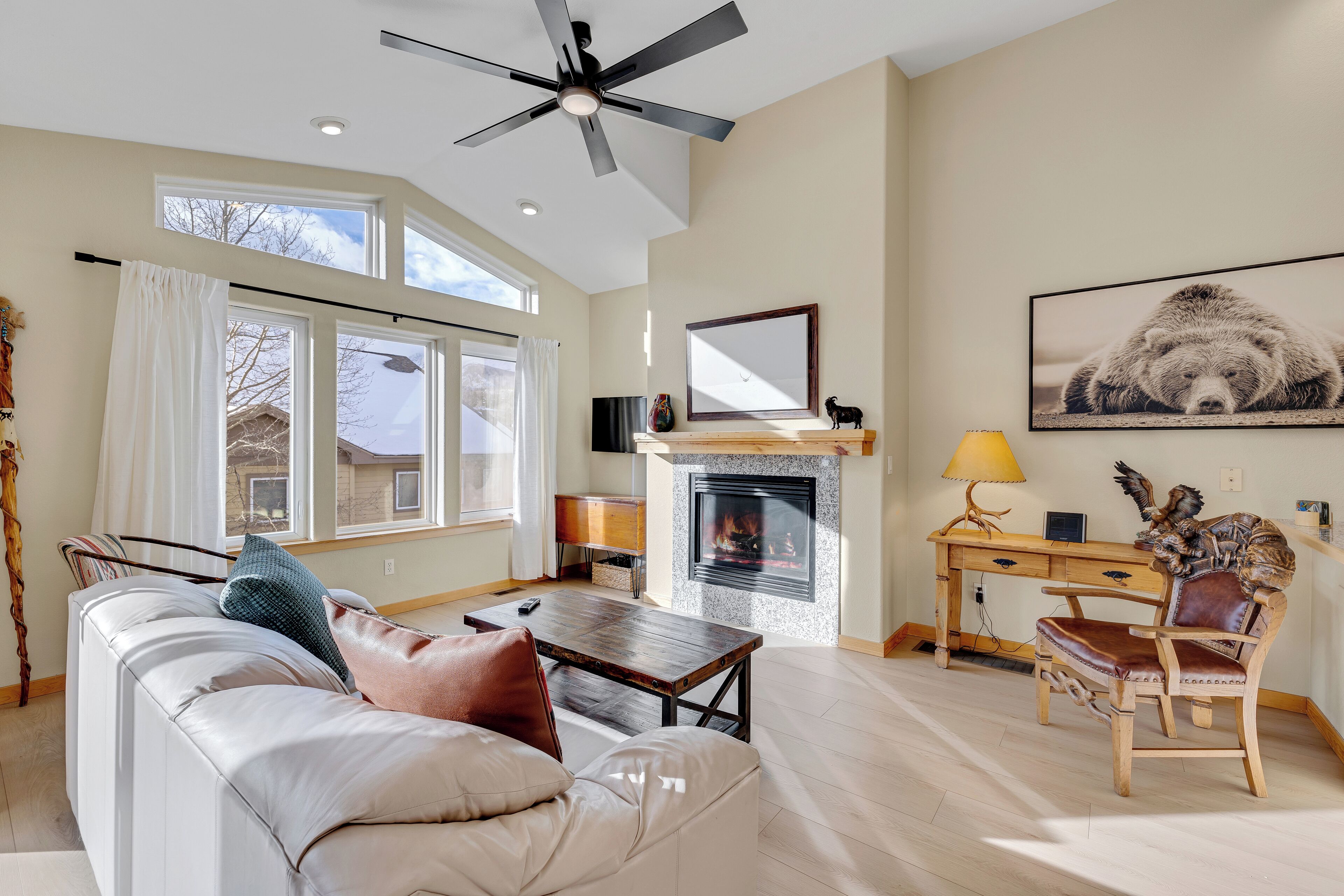 Télévision, cheminée