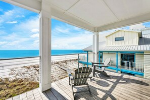 Terrace/patio - Gulf-Front Duplex | Pet Friendly | Shared Pool (Gulf Shores)