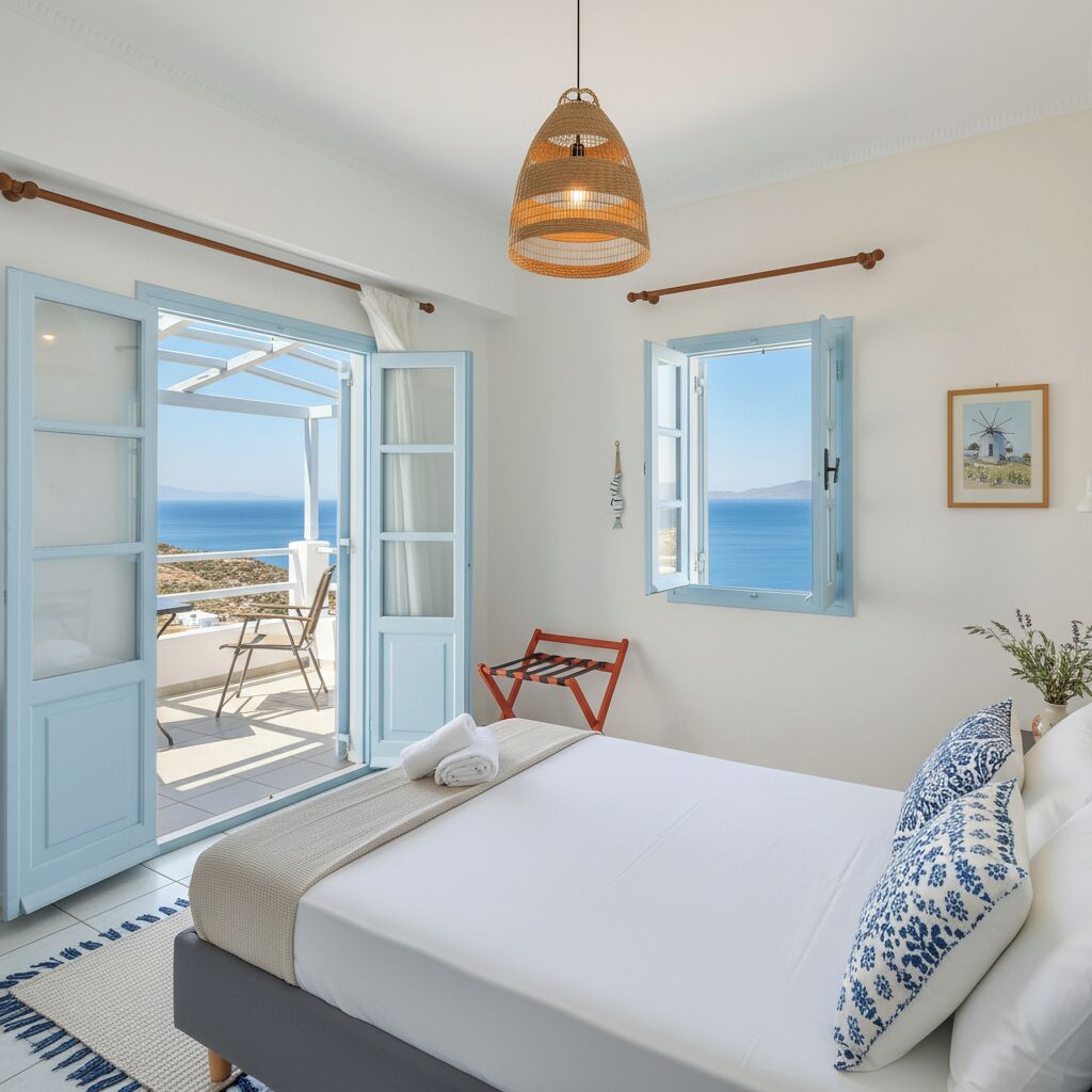 Double Room, Sea View | Iron/ironing board, free WiFi