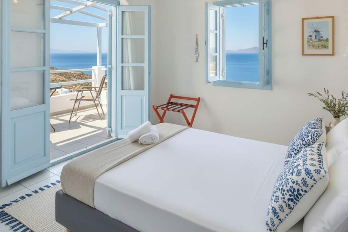 Double Room, Sea View | Iron/ironing board, free WiFi