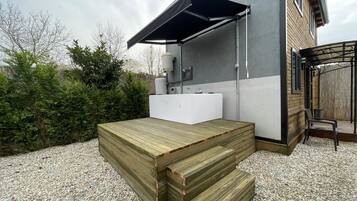 Bungalow, patio, tuin | Terras