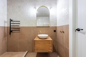 Hair dryer, towels, toilet paper