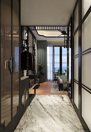 Caja de seguridad en la habitación y escritorio