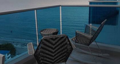 1-bedroom condo with sofa bed,AC in Santa Marta On the beach.Reserva Del Mar