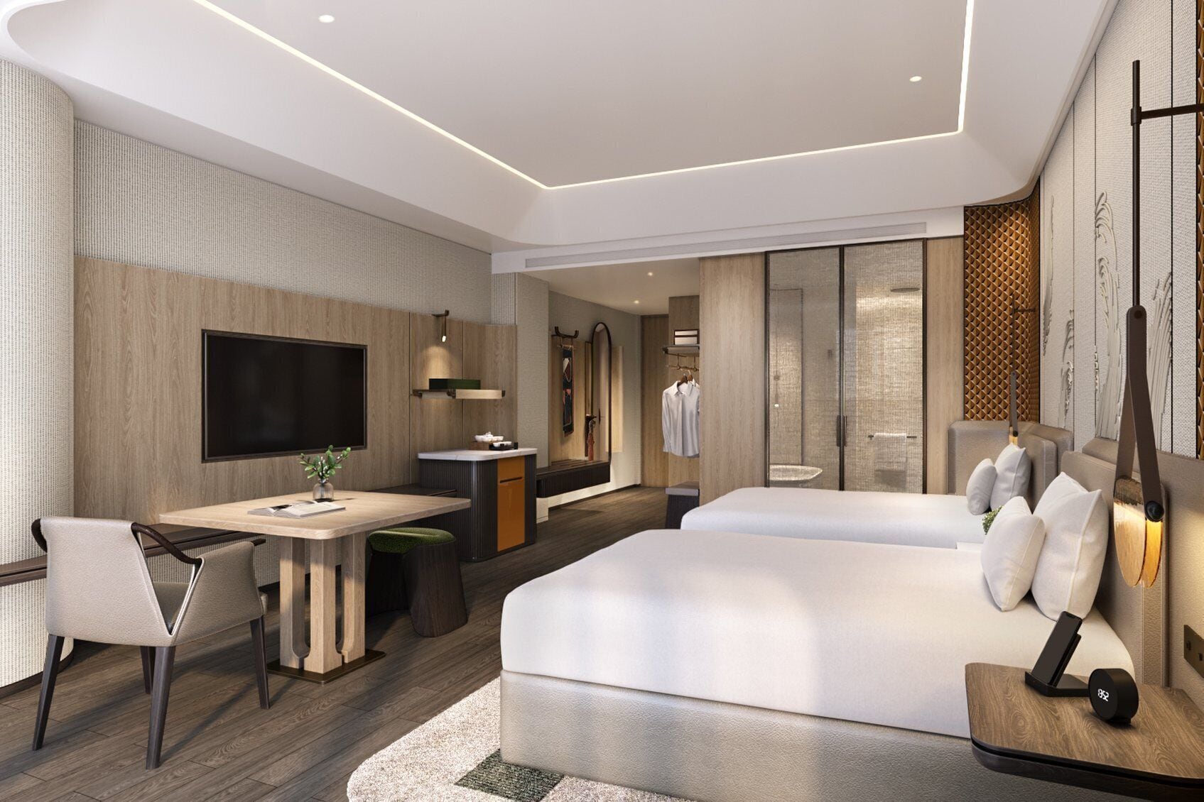 Standardzimmer, 2 Doppelbetten, Stadtblick