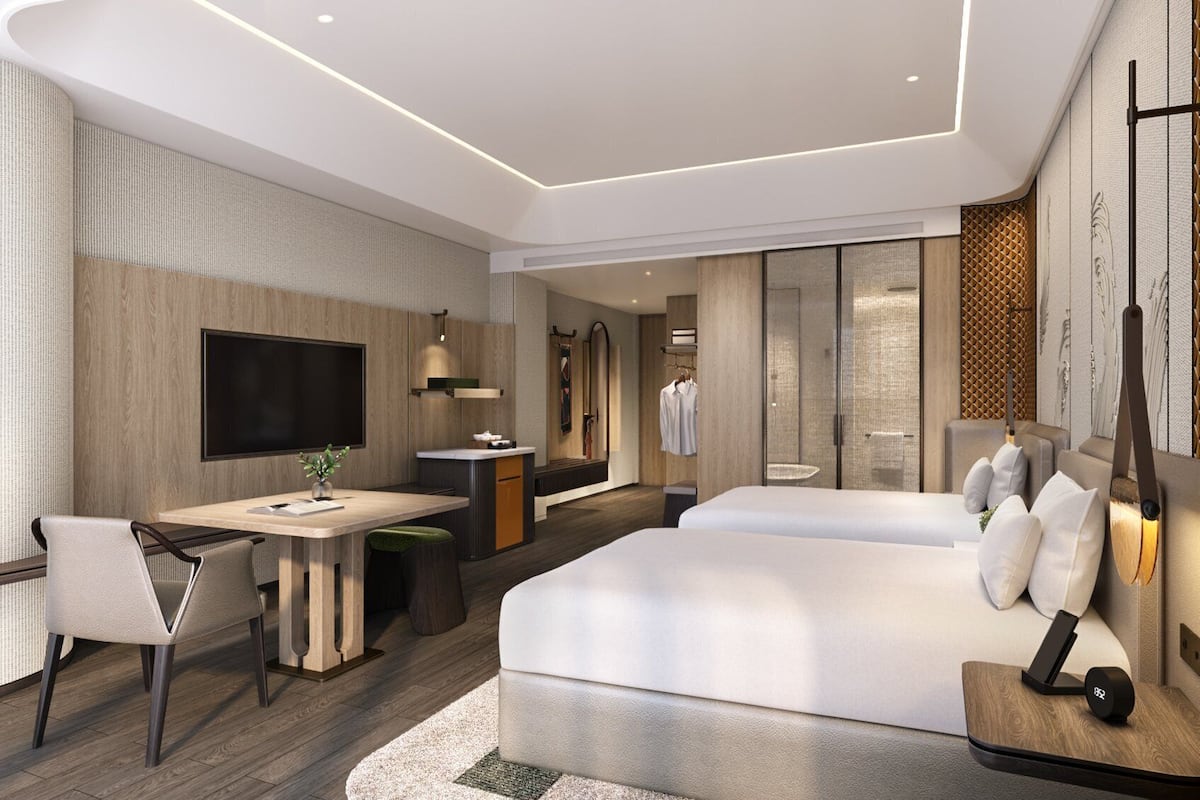 Habitación estándar, 2 camas matrimoniales, vista a la ciudad