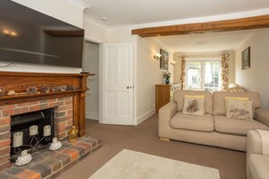 TV, fireplace, stereo - Delightful 3 bedroom cottage with forest outlook (Burley, Ringwood)