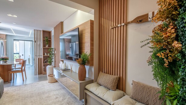 Basic Apartment | Living area - Apt w/ BBQ Near the Beach in Pereque Fel0502 (Porto Belo)