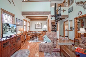 Condo, Multiple Beds, Pool Access, Mountain View (4 Br Loft: Whistlepunk 32) | Living area - Autumn Mountain Stay Whistlepunk 32, 4BR + Loft (Snowshoe)